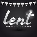 Lent white ribbon vector lettering, religious tradition