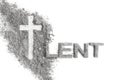 Lent word written in ash, dust as fast and abstinence period concept. Top view Royalty Free Stock Photo