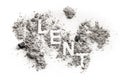 Lent word written in ash, sand, dust