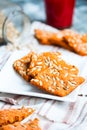 Lenten cookies on the basis of tomato juice with seeds