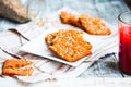 Lenten cookies on the basis of tomato juice with seeds