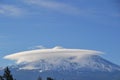 Lenticular cloud and mt shasta Royalty Free Stock Photo
