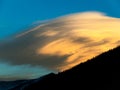 Lenticular Cloud at Sunset Royalty Free Stock Photo