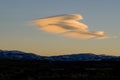 Lenticular clouds form over the Sierra Nevada Royalty Free Stock Photo