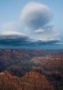 Lenticular clouds over Grand Canyon Royalty Free Stock Photo