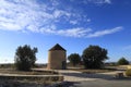 Lenticular clouds over La Calera Windmill Royalty Free Stock Photo