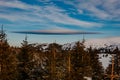 Lenticular clouds over scenic landscape Royalty Free Stock Photo