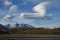 Lenticular clouds over Torres del Paine Royalty Free Stock Photo