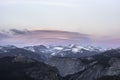 Lenticular clouds over Yosemite National Park mountain range Royalty Free Stock Photo