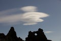 Lenticularis with strange rock formations. Royalty Free Stock Photo