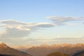 Lenticular clouds in sunset Royalty Free Stock Photo