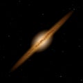 Lenticular galaxy with stars, vector illustration of space