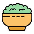 Lentil food bowl icon vector flat Royalty Free Stock Photo