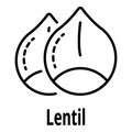 Lentil icon, outline style