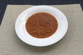 Lentil legume soup with tomato sauce