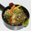 Lentil salad with veggies, healthy food, vegetarian and vegan,Mediterranean cuisine