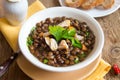 Lentil soup with chicken