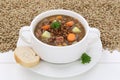Lentil soup stew with fresh lentils in bowl Royalty Free Stock Photo