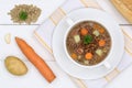 Lentil soup stew with lentils in bowl from above Royalty Free Stock Photo