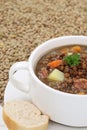 Lentil soup stew with many lentils closeup Royalty Free Stock Photo