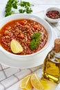 Lentil soup with vegetables in a bowl Royalty Free Stock Photo