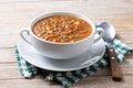 Lentil soup with vegetables in bowl Royalty Free Stock Photo