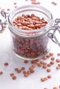 lentil vegetables in a preserving jar Royalty Free Stock Photo