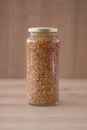 Lentils in a glass jar Royalty Free Stock Photo