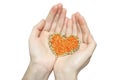 Lentils in hands Royalty Free Stock Photo