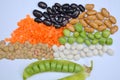 Lentils, peas, beans Royalty Free Stock Photo