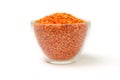 Lentils in transparent bowl Royalty Free Stock Photo