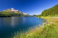 Lenzerheide village with Haidisee in Swiss Alps Royalty Free Stock Photo