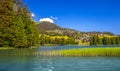 Lenzerheide village with Haidisee in Swiss Alps Royalty Free Stock Photo