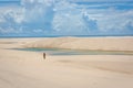 LenÃÂ§ÃÂ³is Maranhenses, known for its vast desert landscape of tall, white sand dunes and seasonal rainwater lagoons.