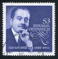 Leo Ascher Austria stamp Royalty Free Stock Photo