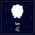 Leo astrological sign of the zodiac horoscope on the night sky with sparkling stars. Illustration vector Royalty Free Stock Photo