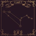 Leo constellation. Schematic representation of the signs of the zodiac Royalty Free Stock Photo