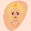 Beautiful face of Leo woman zodiac sign. Horoscope symbol.