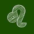 Leo, 21 July - 22 August. HOROSCOPE SIGNS OF THE ZODIAC - white Scribble on a green background Royalty Free Stock Photo