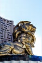 Leo the Lion bronze statue outside the MGM Grand Hotel & Casino, Las Vegas, Nevada, USA Royalty Free Stock Photo