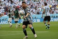 Leo Messi in action during the match between Argentina National Team vs. Saudi Arabia National Team Royalty Free Stock Photo