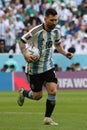 Leo Messi in action during the match between Argentina National Team vs. Saudi Arabia National Team Royalty Free Stock Photo