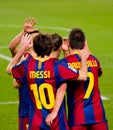 Leo Messi celebrating a goal Royalty Free Stock Photo