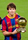 Leo Messi with golden ball