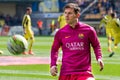 Leo Messi warms up prior to the La Liga match between Villarreal CF and FC Barcelona at El Madrigal Stadium Royalty Free Stock Photo