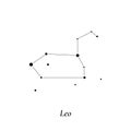 Leo sign. Stars map of zodiac constellation. Vector illustration Royalty Free Stock Photo