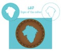 Leo. Signs of the zodiac. Lazenaya cutting. It can be used for laser cutting of wood, leather, paper, cardboard, plastic