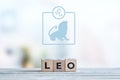 Leo star sign on a table Royalty Free Stock Photo