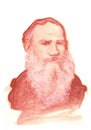 Leo Tolstoy Watercolour Sketch Portrait Royalty Free Stock Photo