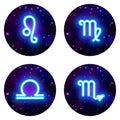 Leo, Virgo, Libra, Scorpio zodiac sign, horoscope symbol, vector Royalty Free Stock Photo